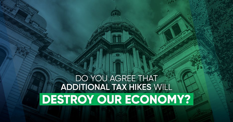 CutILTaxesNow's tweet photo. High taxes are already hurting families and small businesses across Illinois. That’s why our Chairman @1980Reagan is fighting against any additional tax hikes. We need to CUT TAXES for Illinois families! https://t.co/dwO4ueG3b9