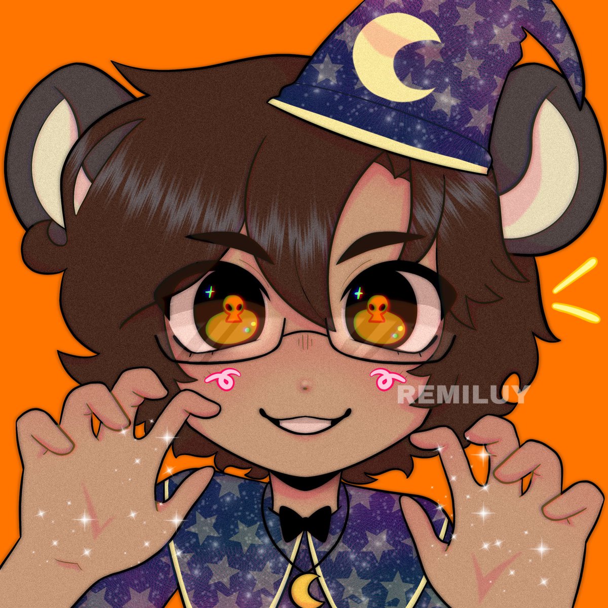 REMiluy's tweet photo. rem content babey i forgot i can post here. i drew matching halloweenie pfps for stink1 and stink2 @Teascient 🎃🎃 https://t.co/aQ5faN7PgQ