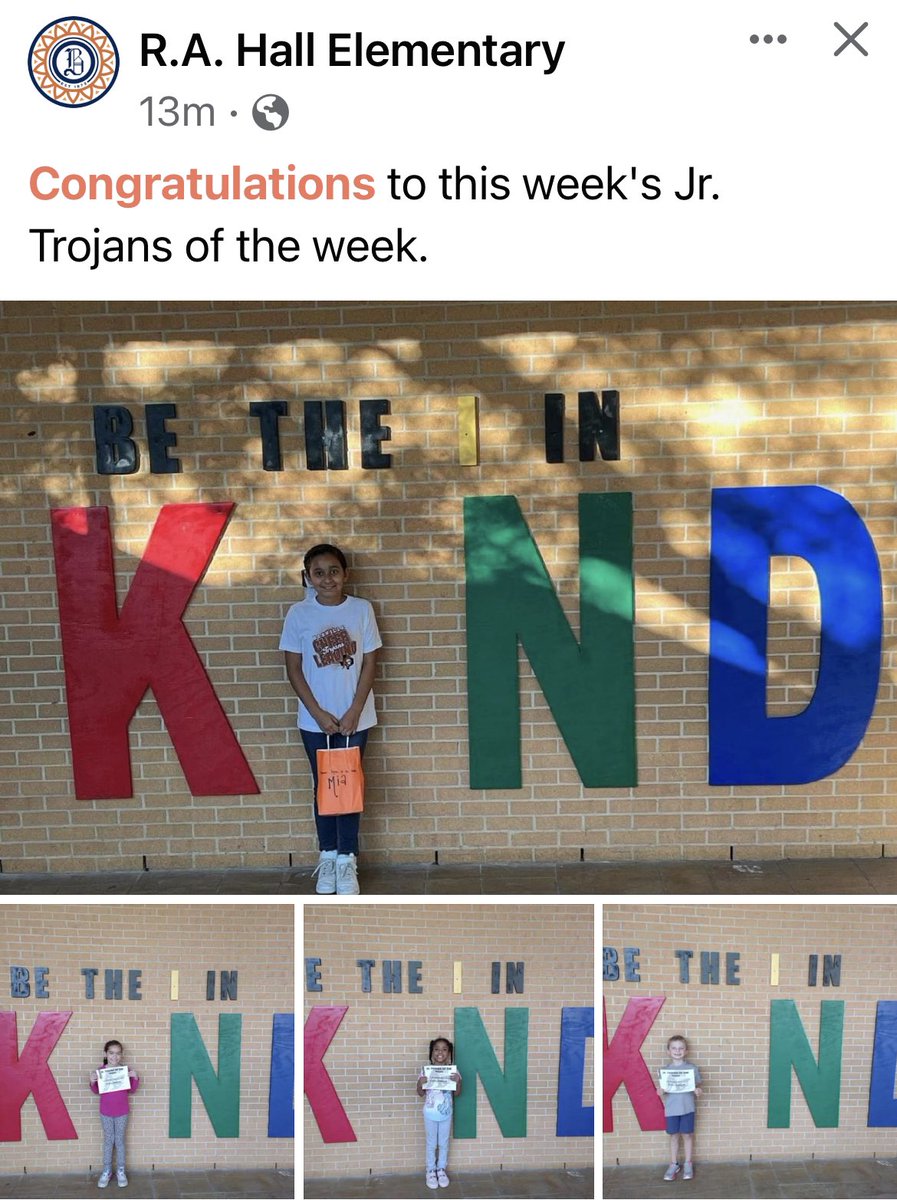 BISDRAH's tweet photo. R.A. Hall Elementary https://t.co/5OWwiF5Ain
