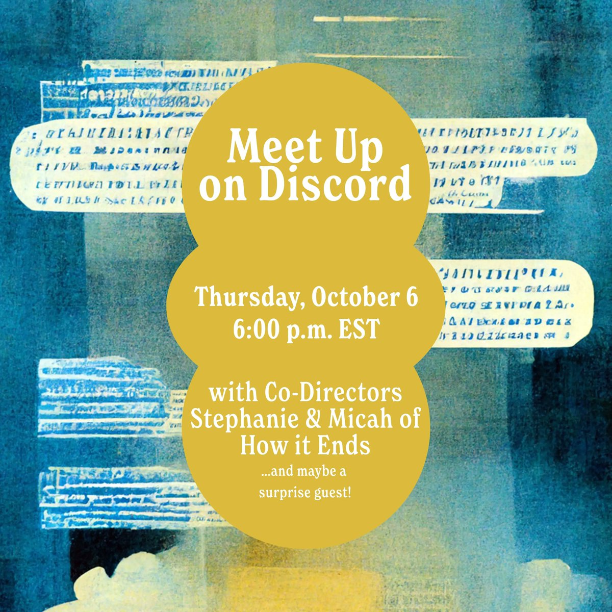howitendsstudio's tweet image. Join us for our 1st ever Discord Meetup on Thursday, October 6 at 6pm EST in 🎉 🎉 🎉  of Season 3! Meet the creators, ask your burning ❓s , &amp;amp; who knows, maybe a special guest will pop in? Click here: buff.ly/3UPS0lH 
#howitendspodcast @therustyquill #RQnetwork