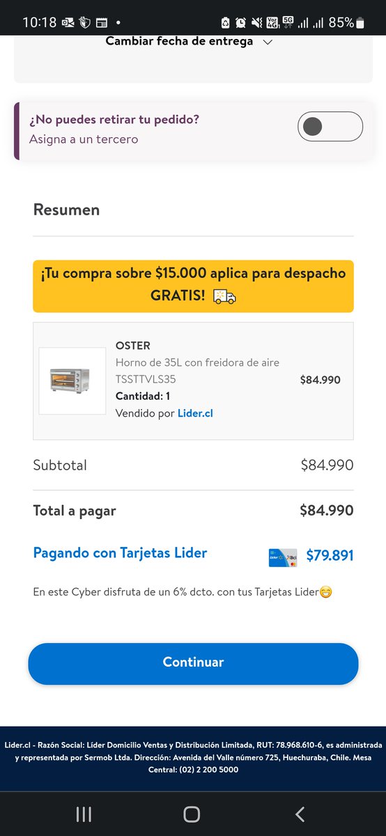 mazid80's tweet photo. @LIDERcl su página web no permite pagar con la tarjeta líder bci, que es con la que mejor precio quedan los productos #falsocyber #publicidadengañosa #paginawebfuncionamal arreglen la página y sino sean reales y no den esa falsa información https://t.co/vfLTldNDQa