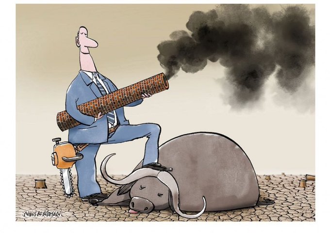 VoxeuropFR's tweet photo. ✏️ La fin du monde en dessins de presse.
Ce #dessindepresse par @nielsbobojesen
complète le podium du prix Libex 2022, dont @Voxeurop est heureux d'être partenaire cette année encore.
#Linf22 #LectorInFabula @LectorFestival https://t.co/H3oGu3Qdb5