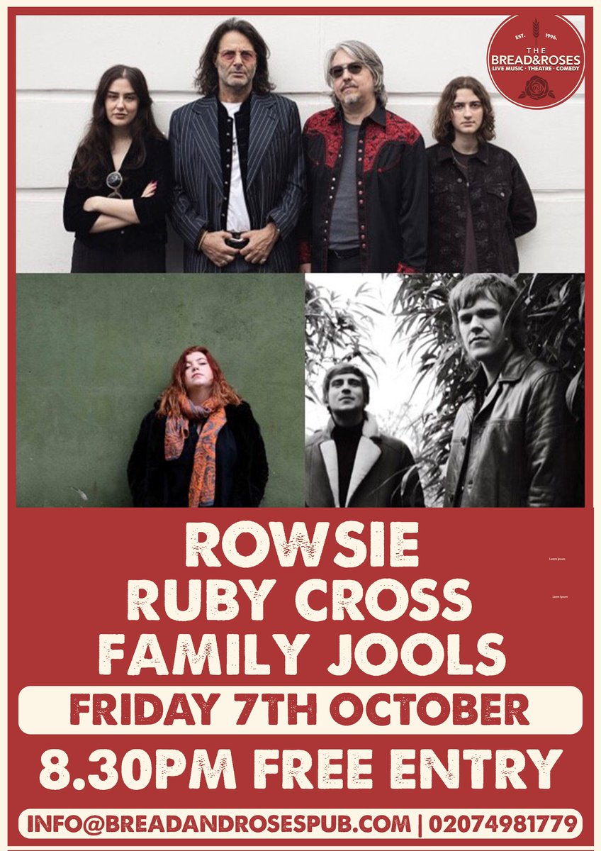 George from will be playing solo this Friday in London at @breadrosespub w/ Rowsie & RUBY CROSS