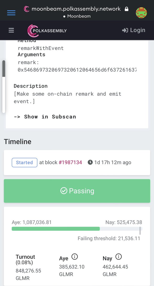 vGvoT5A7i1's tweet photo. A wallet with 300 k $GLMR just voted with 3x weight = 900 k $GLMR , wallet address  0x049bBd421e6B390bcD1468b3822EE9caEce8Ef3f 
👉🏼 At the first scan seems like it’s a vc wallet we will keep watching 👀 https://t.co/PXPrK0wlga