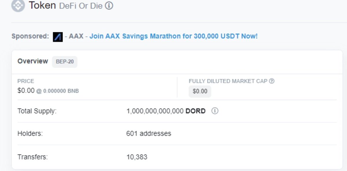 TheElectricalMe's tweet photo. BREAKING: @DORDtoken has just
passed 600 #HOLDERS. Won't you
be the next one, to get in on this
#100xgem ⁉️
Buy on Pancakeswap:
0x303212DA4fe2ec8939E12B816D654B74F0D433f1
#DORD #DeFi #DORDARMY
#CRYPTO #BUYTHEDIP #ETH
#Next100XGEMS #token #HODL https://t.co/AZiSVhM3Y7