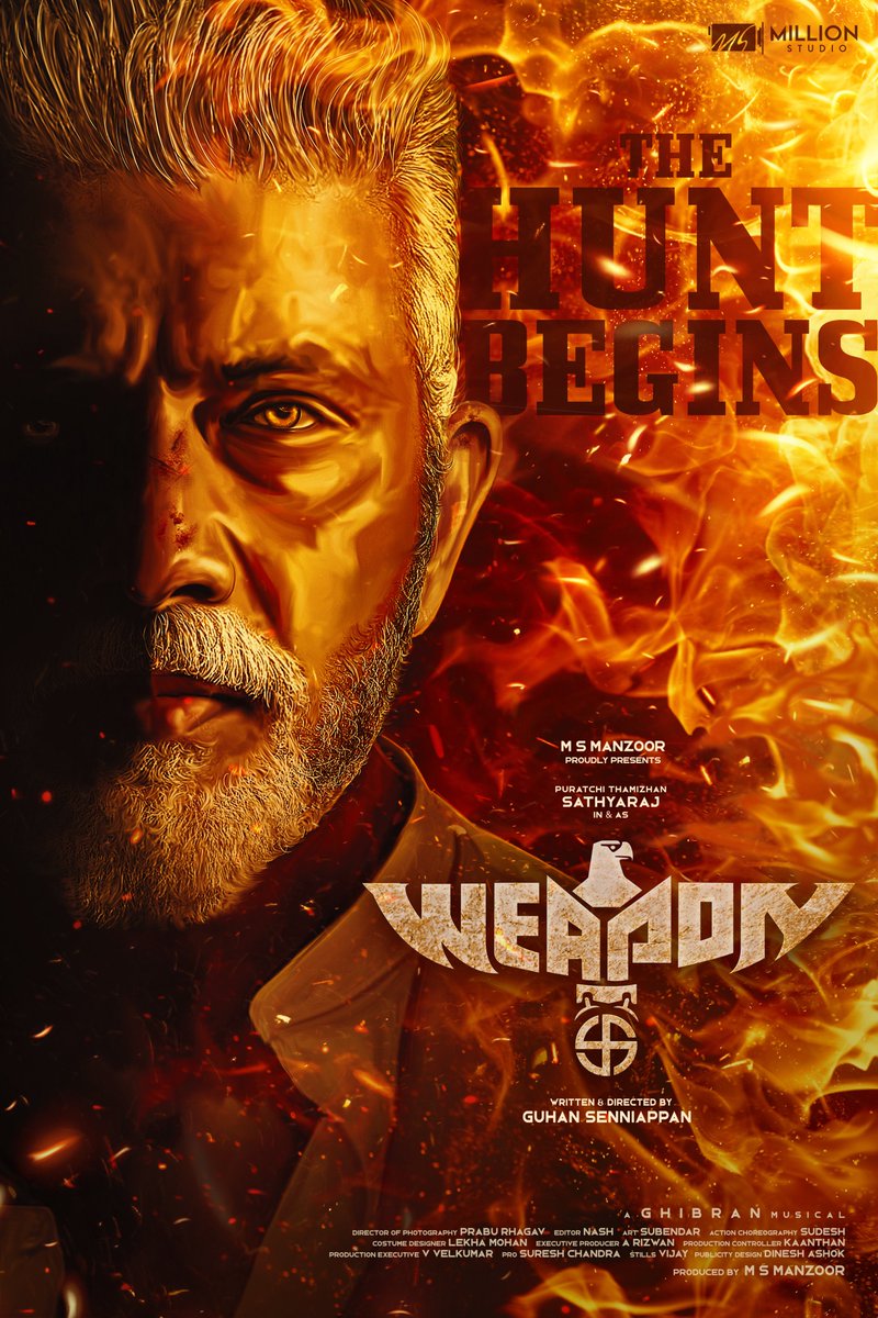 GuhanSenniappan's tweet photo. Wishing the legend and the most Versatile Actor of INDIAN CINEMA #actorsathyaraj  sir, a very happy birthday, I am very much honoured to be working with him in my next film titled “WEAPON”. I don’t want to say anything about this project right now, let it speak for itself. https://t.co/0L3AZDTZmw