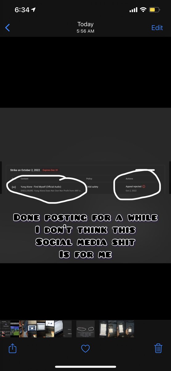 yungalone's tweet photo. Really @youtube you don’t care about anyone but yourselves when it comes to your platform false striking me now? https://t.co/cMdy8iL2P0