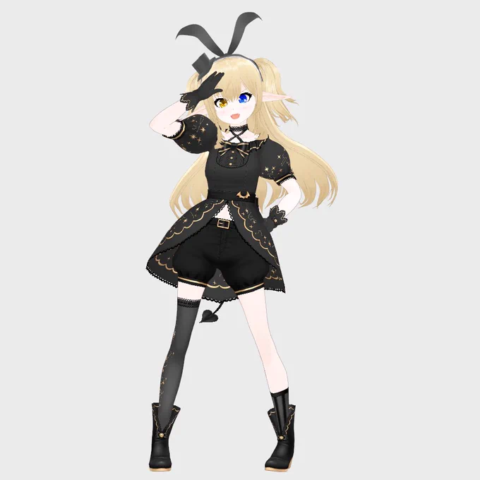 VRoid Studio1.14でしれっとお出しされたハロウィン衣装たち、この2着がシンプルにかぁいくてオススメ 