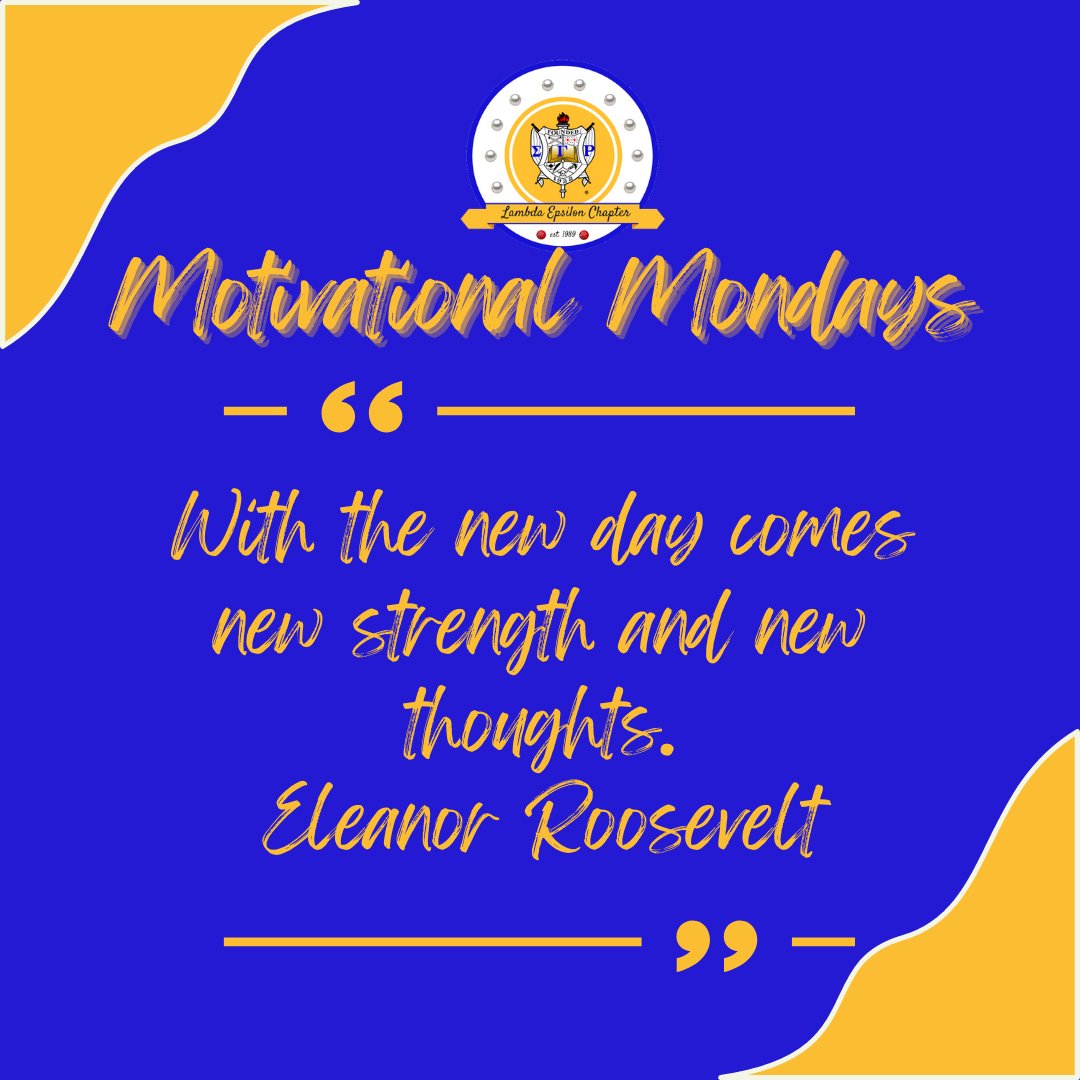 UWG_SGRhos's tweet photo. Motivational Mondays with Lambda Epsilon:
Every day is a fresh start with endless possibilities. Challenge yourself to conquer something new each day.✨
#motivationalmondays #sigmagammarho #lambdaepsilon #uwg22 #uwg23 #uwg24 #uwg25 #uwg26 https://t.co/nw2wr33j9s