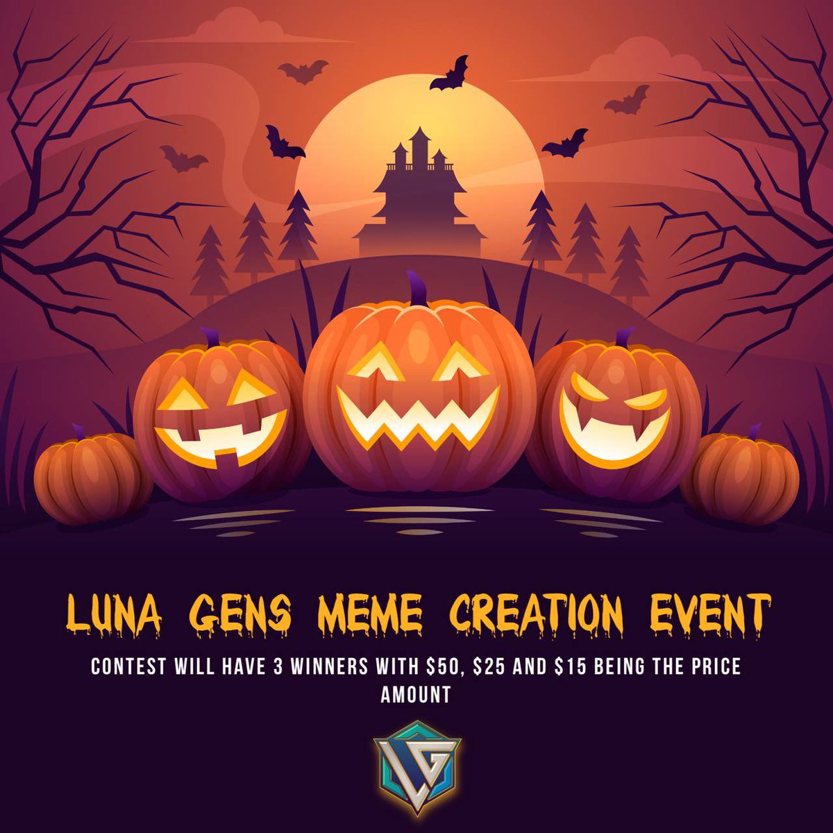Welcome to Halloween meme contest for #LunaGens 
🏆Rules
👻 Create fun, positive meme Halloween theme for #LunaGens 
👻Follows @LunaGensOffcial
👻Post and include #LunaGens #Meme contest $Lung
👻Tag 3 friends
⁃Join t.me/LunaGensOffici…
⁃Deadline 10-23
<a href="/Bitgert_Us/">Brise.US 🇺🇲</a> #BSC #brc