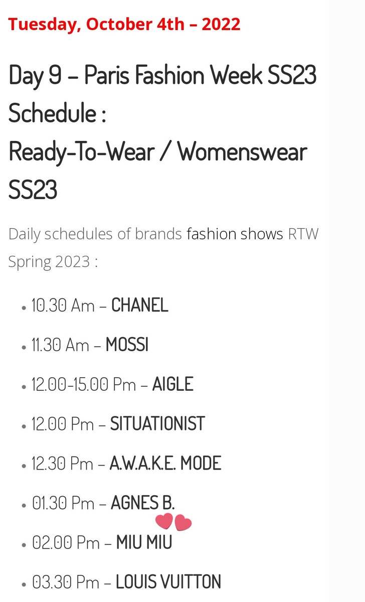 ꔛ ครั้งแรกของน้องวอนยองที่จะได้เข้าร่วมชมแฟชั่นโชว์ Miu Miu Spring/Summer 2023 ณ กรุงปารีส ในฐานะแอมบาสเดอร์ 🫧

🗓: 4 ตุลาคม 2022
⏰: 14.00 น. เวลาฝรั่งเศส 
     : 19.00 น. เวลาไทย

รับชมถ่ายทอดสดผ่านทุกช่องทางโซเชียลมีเดียของ <a href="/MIUMIUofficial/">Miu Miu</a> 

#WONYOUNGxMiuMiuPFW #MiuMiuSS23