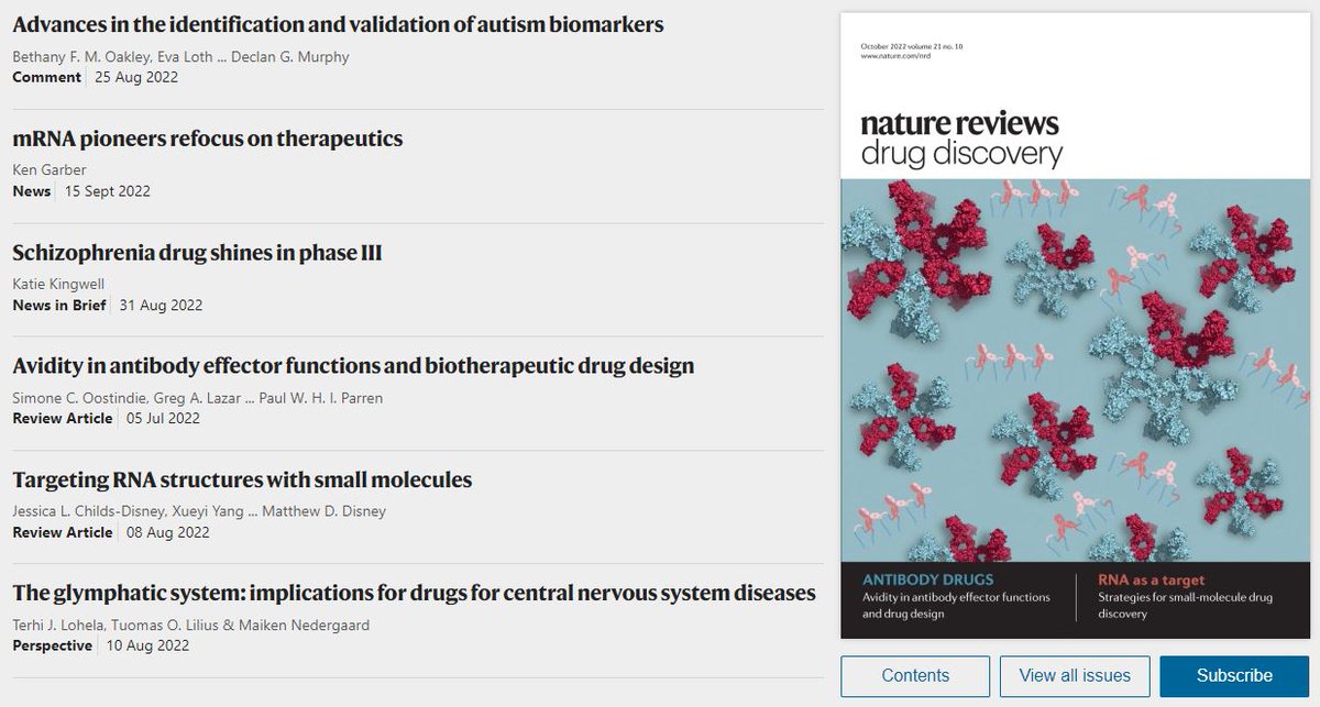 Nature Reviews Drug Discovery on Twitter "Our October issue is now
