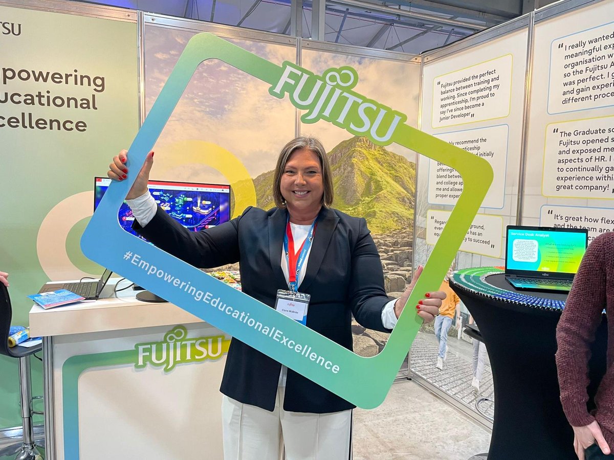 The <a href="/Fujitsu_NI/">Fujitsu_NI</a> team is at <a href="/schoolsummitNI/">School Summit NI</a> today!   
 
Come along to stall 31 for giveaways, treats and of course, careers advice!  
 
Our own Claire McBride will also be speaking about careers in SpaceTech and drug discovery at the event. 

#EmpoweringEducationalExcellence