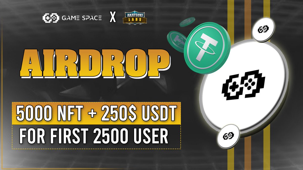 ⚔️ Partnership With @Gamespace_NFTs

🎟️ Giveaway -
🎁 Total Pool 5000 NFT &amp; 250$ USDT On FcFS Basis 🔥

To Enter - 
1⃣ Follow <a href="/AkatsukiLabs/">Akatsuki Labs</a> &amp; @Gamespace_NFTs
2⃣ ❤️,RT &amp; Tag 3 friends
3️⃣ Finish Gleam Task 👉wn.nr/8LHHjV

⏰ 08 Oct
#Airdrop #fcfs #NFTGiveaway