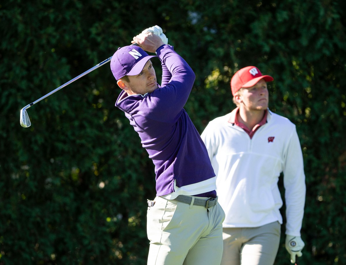 Led by David Nyfjäll (T3) & Chris Zhang (T8) the @NUGolf_Live men lead the Marquette Intercollegiate near the conclusion of R1, carrying the momentum of last weeks' win at the 25th Windon. 📊 bit.ly/3dVNH88 #GoCats | @patgossnugolf