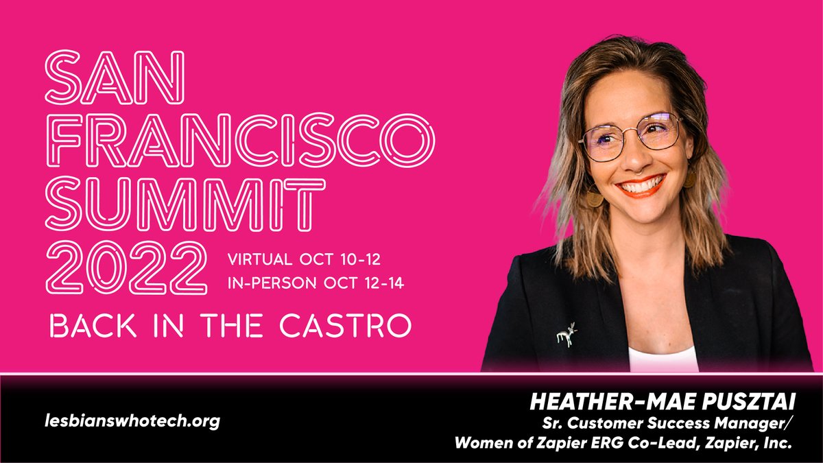 Join me next week for my ✨virtual session✨ at the 9th Annual Lesbians Who Tech San Francisco Summit! I hope you can join me!  bit.ly/3dQlDTp @Lesbiantech #LWTSummit #dei #inclusion