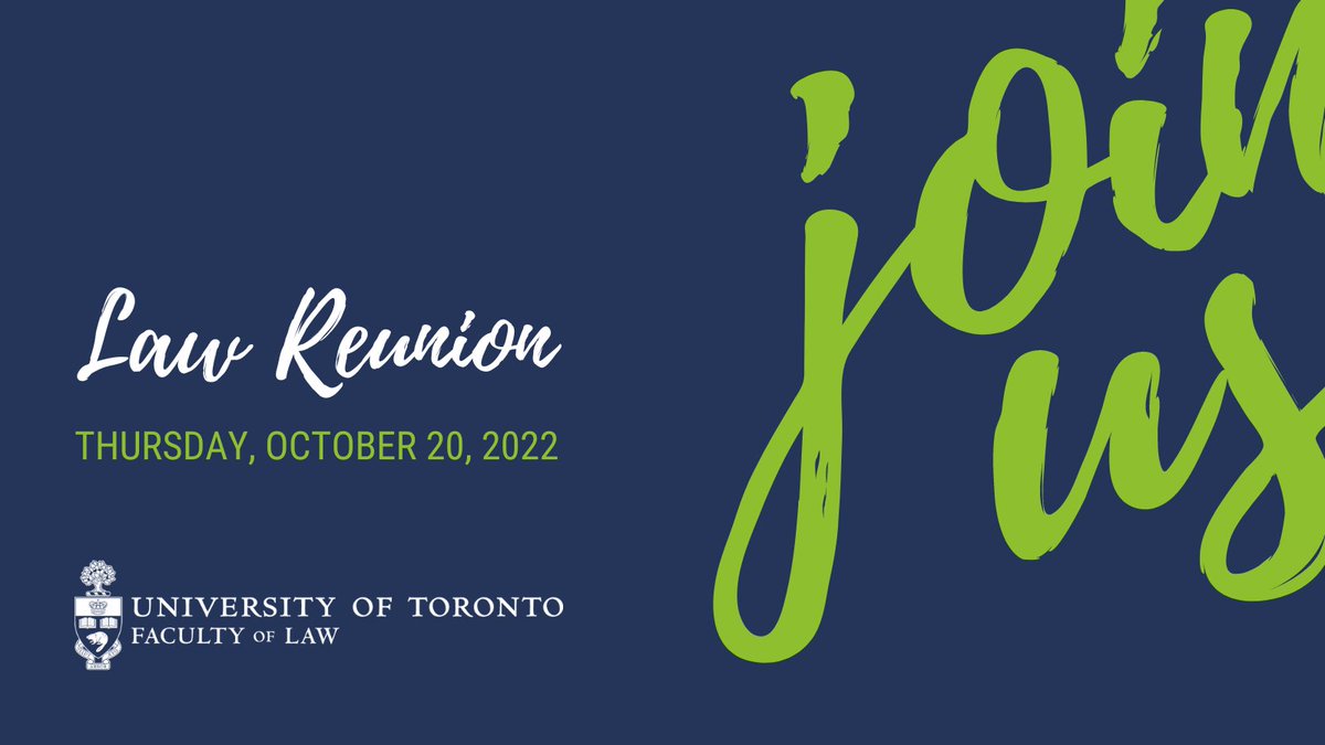 U of T Law (@uoftlaw) on Twitter photo We have a variety of exciting events coming up at #UofTLaw this month! đź“…
- <a href="/downtownlegal/">Downtown Legal Services</a> 50th Anniversary Panel and U of T Law Reunion (Oct 20)
- The Charter @ 40 (Oct 21)
- <a href="/IHRP_UofT/">IHRP (IHRP.bsky.social)</a> & <a href="/AsperCentre/">Asper Centre</a> book forum w. Ninette Kelly (Oct 28)
Full calendar: law.utoronto.ca/alumni/events We have a variety of exciting events coming up at #UofTLaw this month! đź“…
- <a href="/downtownlegal/">Downtown Legal Services</a> 50th Anniversary Panel and U of T Law Reunion (Oct 20)
- The Charter @ 40 (Oct 21)
- <a href="/IHRP_UofT/">IHRP (IHRP.bsky.social)</a> & <a href="/AsperCentre/">Asper Centre</a> book forum w. Ninette Kelly (Oct 28)
Full calendar: law.utoronto.ca/alumni/events