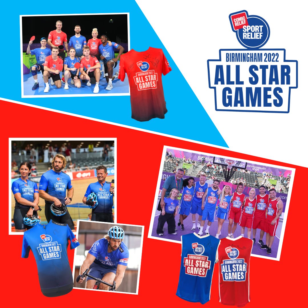 The All Star Games Collection YOU have the chance to own official #AllStarGames kit and equipment signed by your favourite celebrities! ALL proceeds from the All Star Games collection will go to Sport Relief. Visit bit.ly/3wbDk5G to bid!