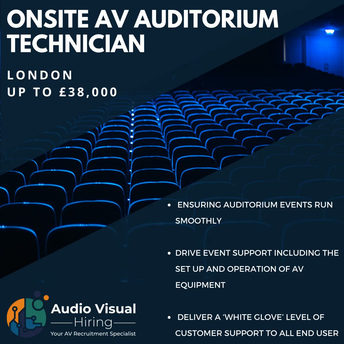 AVhiring's tweet image. ✔ Drive event support including the set up and operation of AV equipment
✔ Offer support and assistance to clients both virtually and in person
✔ Working within a team shift pattern set out by the AV Team Lead

 info@audiovisualhiring.com
#audiovisual #onsitetech #auditorium