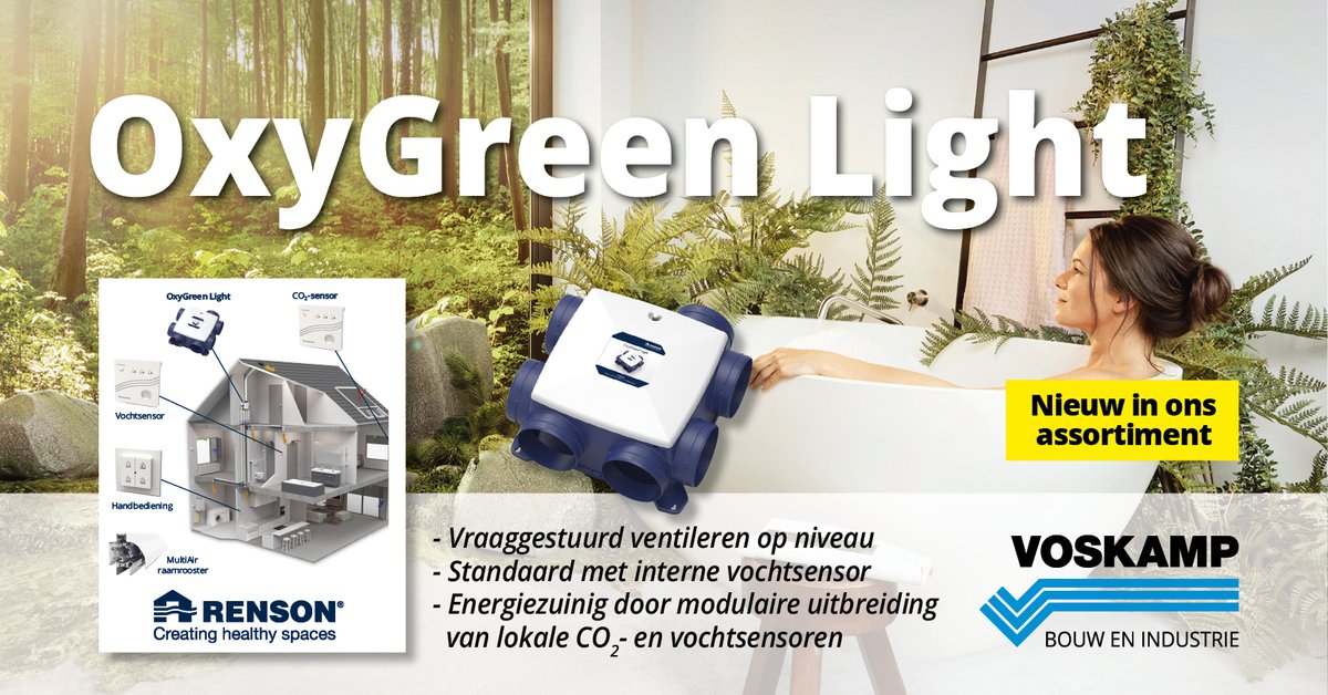 Wilt u een gezond binnenklimaat creëren in een woning? 
Lees meer over de OxyGreen Light ventilatie-unit van <a href="/RensonWorldwide/">RENSON</a>, een intelligent en energiezuinig ventilatiesysteem met interne vochtsensor.

Meer info: bit.ly/3Cnwgpd  

#gezond #ventileren #Tifa