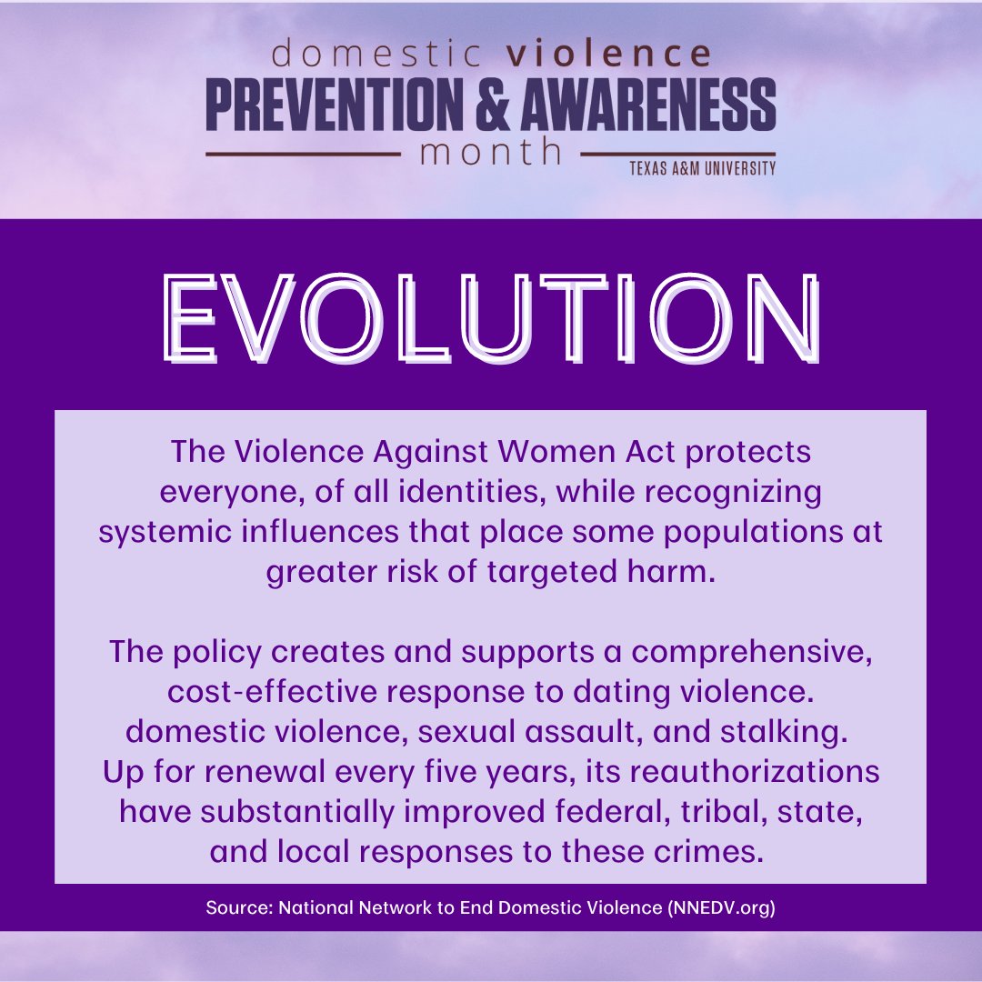 TAMU_HP's tweet photo. The National Day of Unity honors the origin of Domestic Violence Awareness Month. We empower you to share your reasons for supporting prevention &amp; awareness: tag us using #DVPAM &amp; #DVAM
@TAMU @tamustudentlife @TAMUDSA @TwinCityMission @ScottysHouse @SARCBV @UnBoundCS https://t.co/j0fjZVKl7o