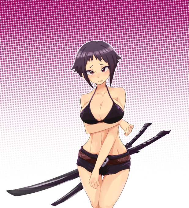 習作  おっぱい刀ツリ目三白眼困り眉 