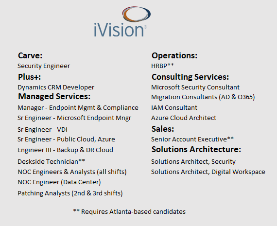 ivision (@ivisionatl) on Twitter photo Happy #NationalTechiesDay! Looking for a new team of tech gurus to work with every day? Check out our open positions at iVision, <a href="/CarveSystems/">Carve Systems</a> and <a href="/PlusConsulting/">Plus+ Consulting</a>: ivision.com/careers-at-ivi… #hiring #tech #Atlanta #Pittsburgh #Denver #engineer #Microsoft Happy #NationalTechiesDay! Looking for a new team of tech gurus to work with every day? Check out our open positions at iVision, <a href="/CarveSystems/">Carve Systems</a> and <a href="/PlusConsulting/">Plus+ Consulting</a>: ivision.com/careers-at-ivi… #hiring #tech #Atlanta #Pittsburgh #Denver #engineer #Microsoft