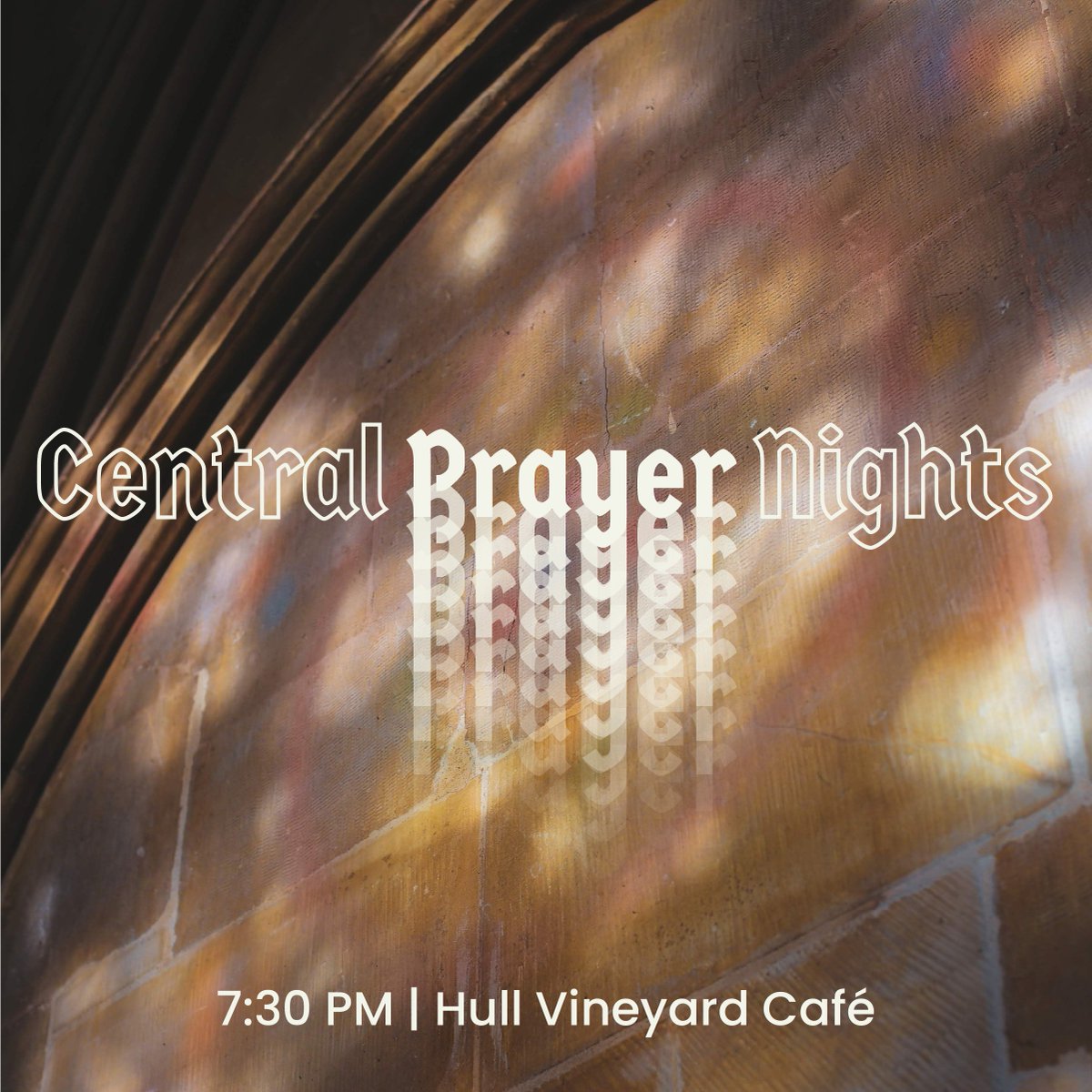 Don't forget, our Central Prayer is happening tonight at church, at 7:30pm.

See you soon!