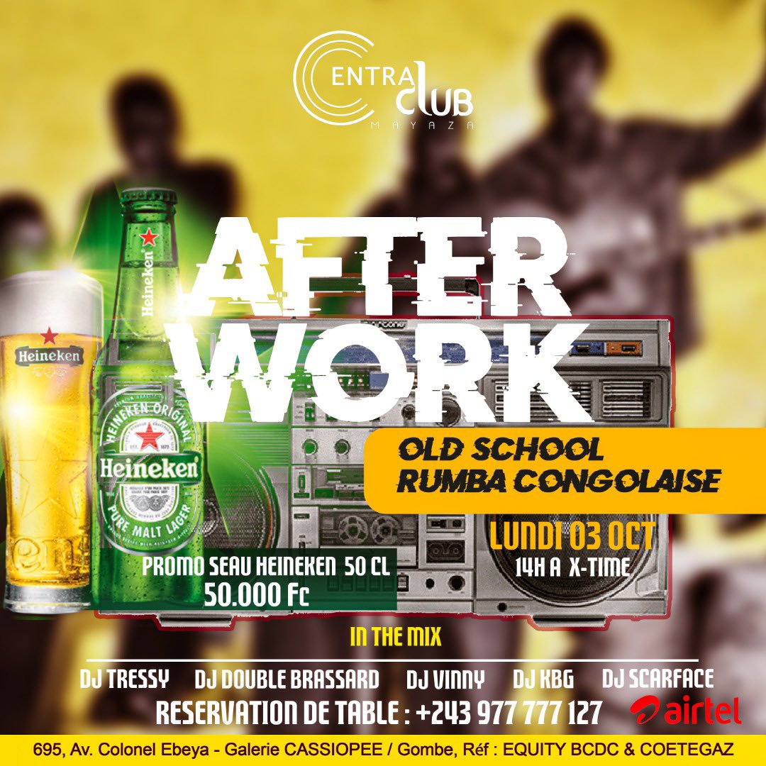 central_clu's tweet photo. #UNE_SEMAINE_QUI_COMMENCE le prix change chez #CENTRAL_CLUB 

Uniquement pour vous… after work c’est quelque chose d’important chez nous . 

@Heineken .

@central_sage @CBosembe 
@wembi_steve @PrinceIlunga14 @MudimbiThierry @anelkamanzila2 @danielmwananteb @simadakasuku66 https://t.co/eIi9duKanv