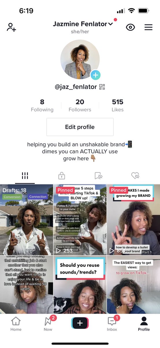 JazmineFenlator's tweet photo. 13 days on TikTok - posting at least 1x a day, dropping invaluable information, staying the course.

I’ve built dozens of clients’ social media from the ground up to 50k+ followers &amp; millions of views.

Follow my journey starting this account from zero and tap in to free game 🙌🏽 https://t.co/Et1mbBsqcG