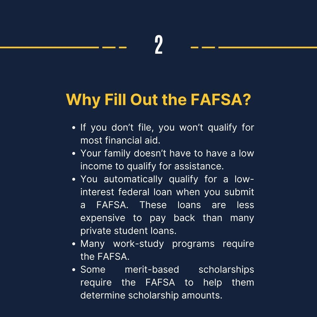 CCPSCCHSGuide's tweet image. FAFSA opened Ocotober 1st! Come see your counselor or Ms. Joya if you have need help or have questions. #bdp #collegeapplication #classof2023