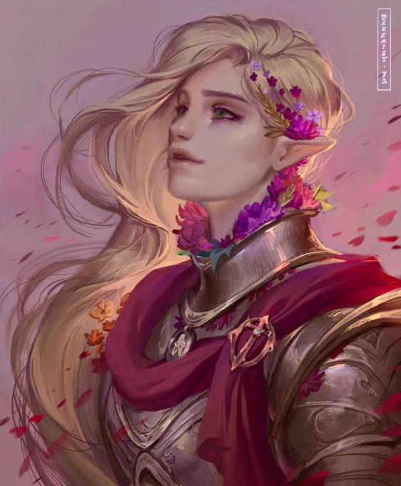 `Flower Knight' #commission for  Was an absolute pleasure painting such a heartfelt piece for a great client  Hope you enjoy… 