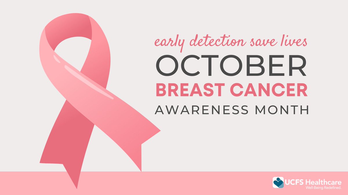 UCFS1877's tweet photo. October is Breast Cancer Awareness Month! According to the American Cancer Society, when breast cancer is detected early, & is in the localized stage, the 5-year relative survival rate is 99%. #pinktober2022 #earlydetection #selfexams #mammogram #breastcancerawarenessmonth https://t.co/1DjUT36BVv