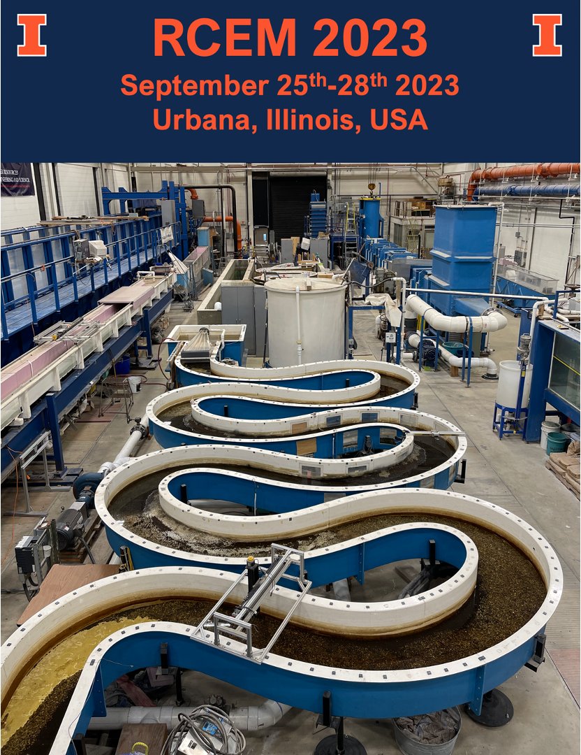 Rafael Tinoco (@rafaelotinoco) on Twitter photo Save the date! 
The 13th Symposium on River, Coastal and Estuarine Morphodynamics #RCEM2023 is coming to Illinois.
Website and all details coming soon. Help us spread the word! Save the date! 
The 13th Symposium on River, Coastal and Estuarine Morphodynamics #RCEM2023 is coming to Illinois.
Website and all details coming soon. Help us spread the word!