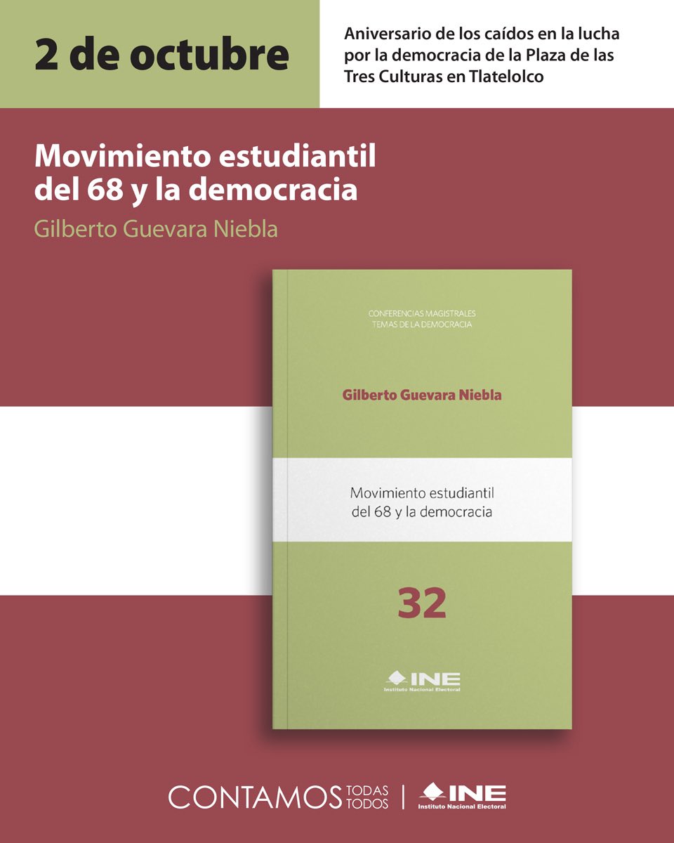 📲 Descarga de manera gratuita el libro 'Movimiento estudiantil del 68 y la democracia', de Gilberto Guevara Niebla, que narra los sucesos que culminaron con la noche del 2 de octubre de 1968. bit.ly/3UYQ0b6