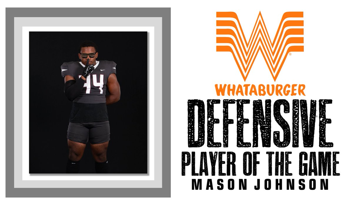 The Week 6 <a href="/Whataburger/">Whataburger®</a> Defensive Player of the Game: Mason Johnson

+2