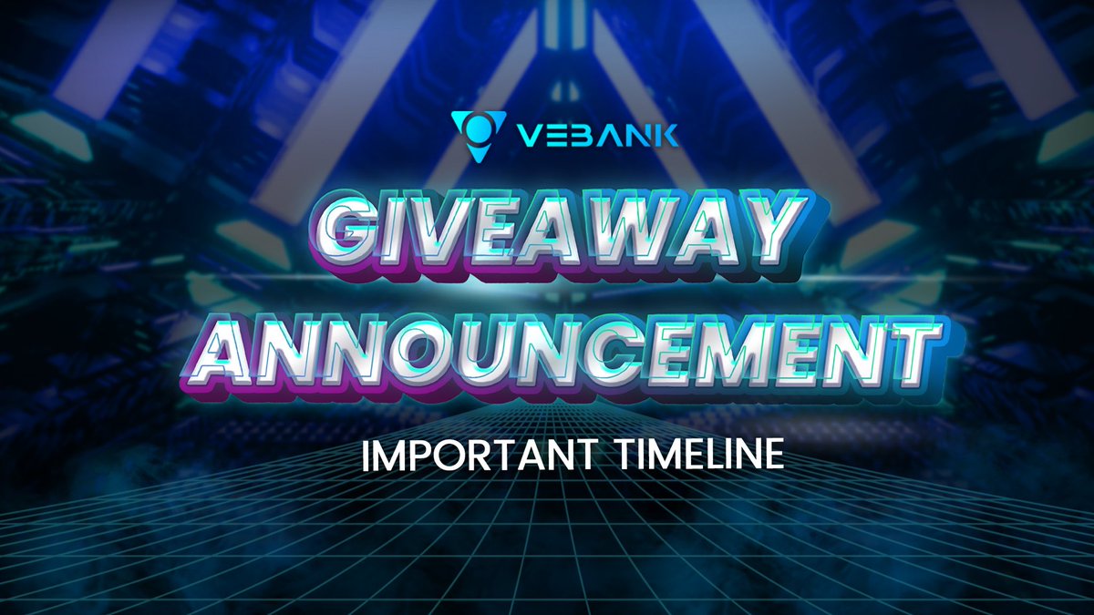 ❗️ DON’T MISS THIS IMPORTANT TIMELINE 

Here are important timeline that you should take note: 

🕑 End date: October 20th, 2022.
🗓 Winner list announcement date: Within 1 week after the giveaway ends.

#VeChain #VeBank #Giveaway #Airdrop