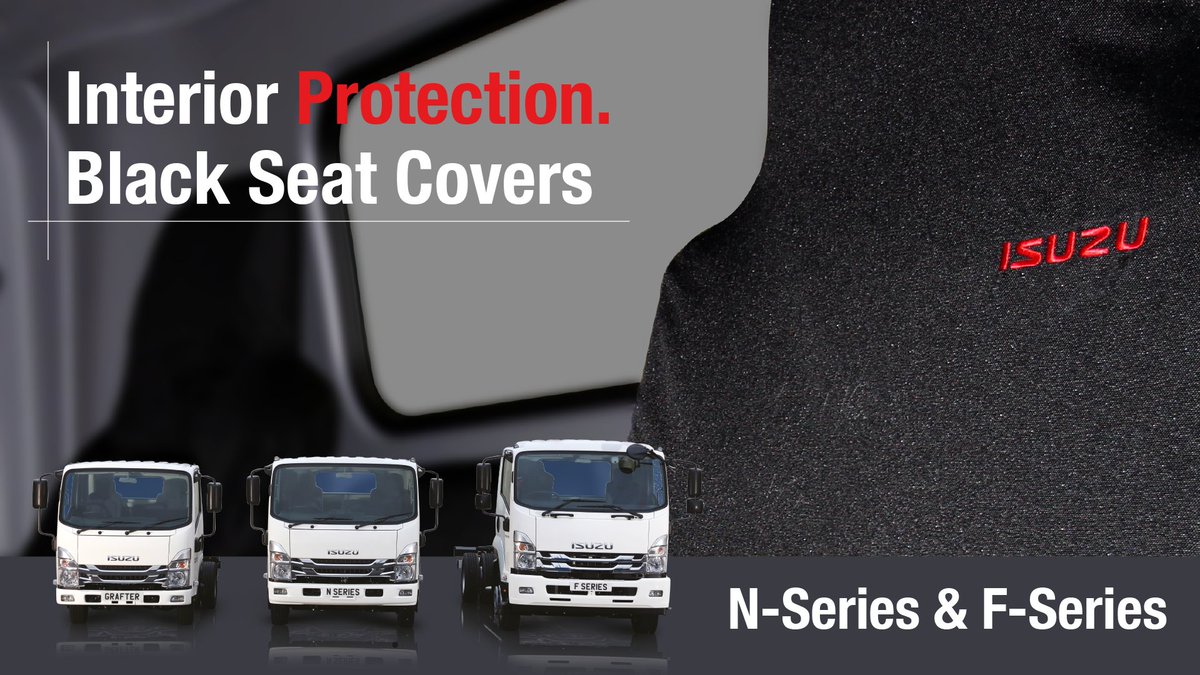 Isuzu Truck Parts Accessories Range 📸 🚚 Protect your cab from everyday wear & tear with our branded black seat covers. For more information about the official accessories range, contact your local dealer today: isuzutruck.co.uk/dealers/ #IsuzuTruckUK #Truck #TruckLife #Seats