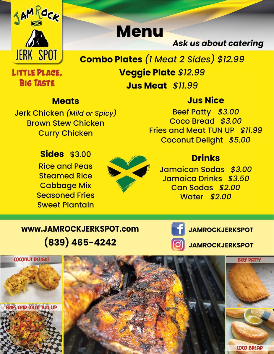 JamRock Jerk Spot will be at Tindol this Friday from 11-2!!! 

We hope you will join us for lunch. 
#tindoltown #tindolford #ford #jerkchicken #foodtruck #friday #yum #gastonia