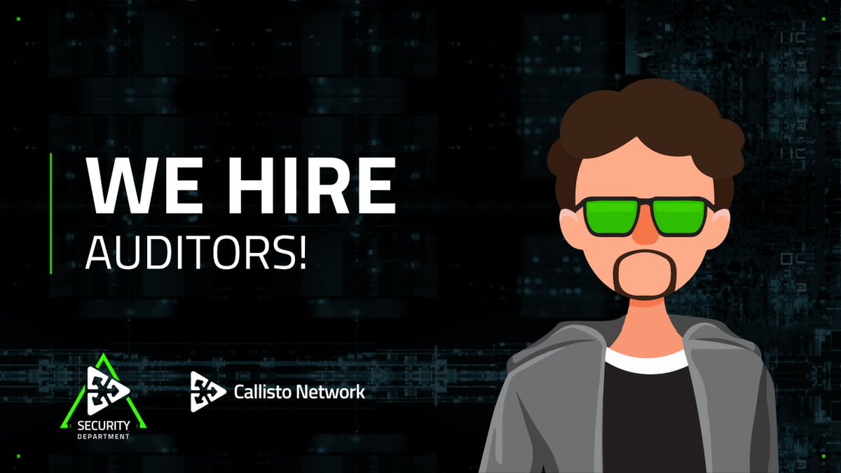 CallistoAudits's tweet photo. Callisto Security is Hiring!

Want to work for a fast-growing and exciting team? 

We are recruiting Junior, Intermediate, and Senior #Solidity smart contract security auditors.

To apply, email alex@callistoenterprise.com or join us on Telegram:
➡️ https://t.co/MQrpNeAJb2 https://t.co/4cxQ0LK1DB