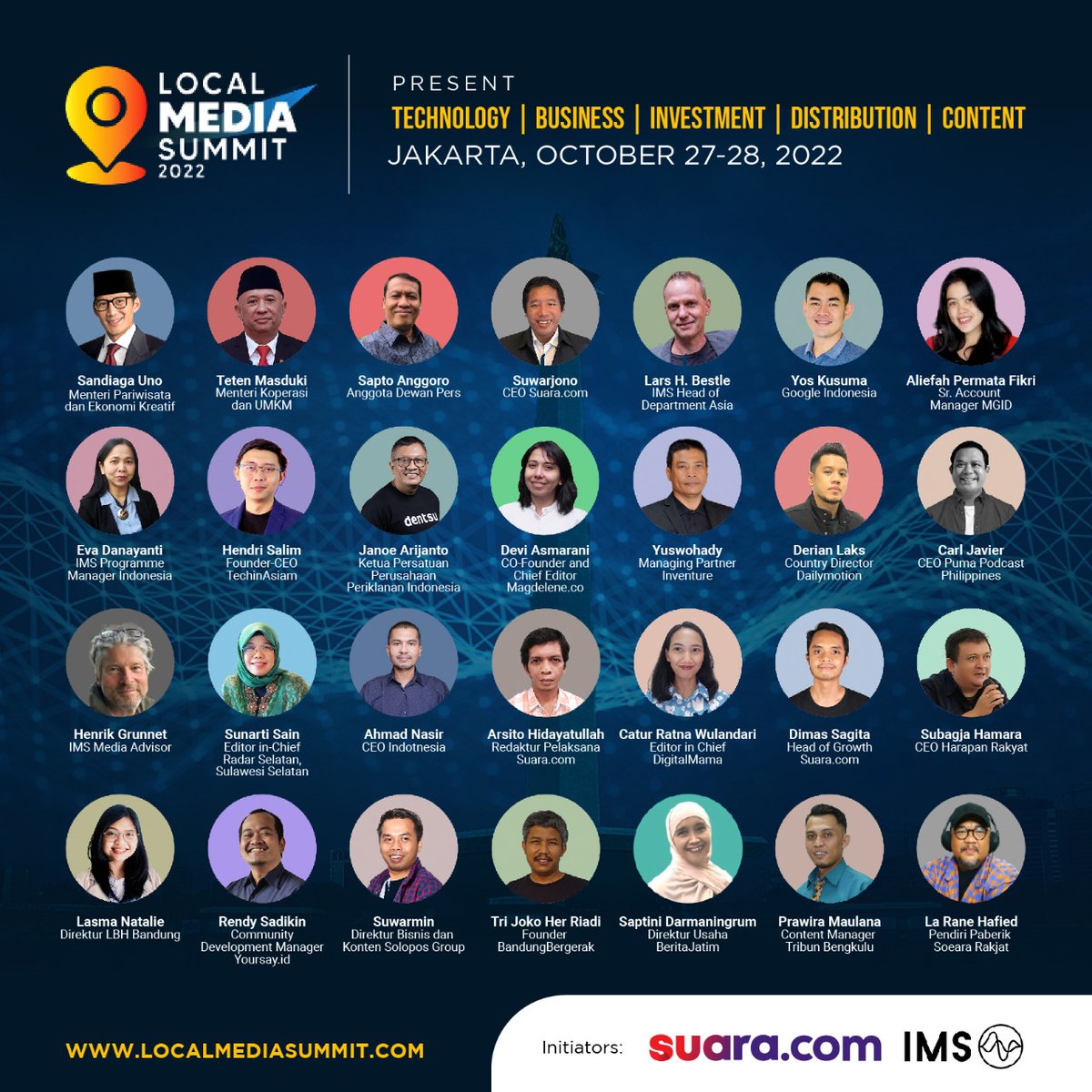 Mengelola media berbasis jurnalisme tidak mudah. Banyak tantangan baru, dari pembaca yang berubah, distribusi konten berganti, teknologi makin personal, bisnis terus berkembang hingga konten makin visual. 
Info lengkap microsite.suara.com/localmediasumm…