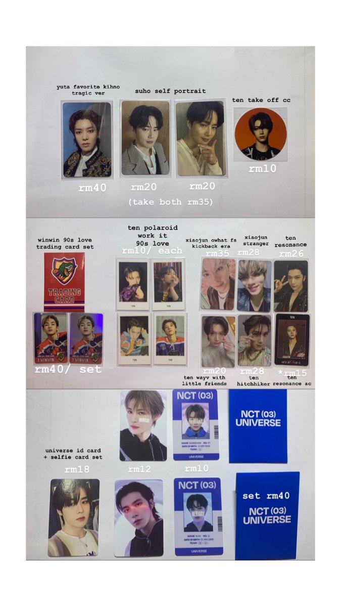 heegyu64's tweet photo. {help rt}
wts exo nct wayv photocards, MY 🇲🇾

☆ price as stated, exc postage
☆ negotiable ♡
☆ double sleeve &amp; toploader inc
☆ dm me for close-ups (;
☆ pc with * is defective 
☆ reply / dm to buy!

thank you!
#pasarexo #pasarnct #pasarwayv https://t.co/4lCAFE0SFF