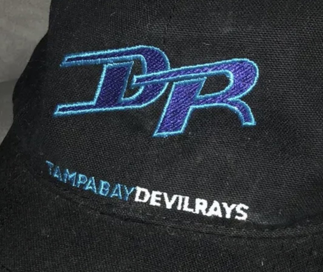 Did you like the “DR” #DevilRays alternative logo? It never made it onto a uniform but there was some early merchandise that used it.