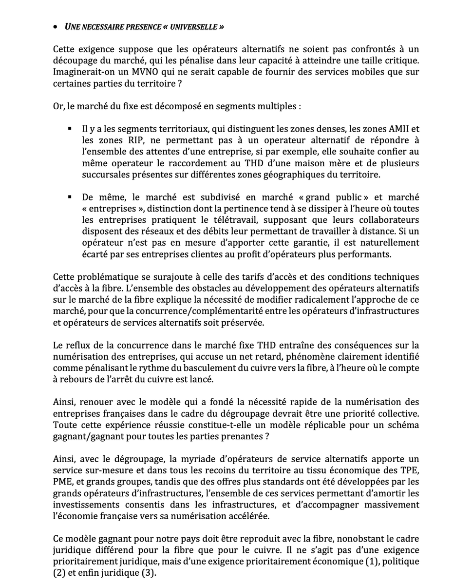 AlternativeTel's tweet image. «La concurrence ne doit plus être perçue dans les télécoms comme la confrontation d’intérêts divergents, mais comme la recherche de convergence entre des 
savoir-faire complémentaires au service de l’intérêt général et en particulier du passage accéléré au THD de tout notre pays»