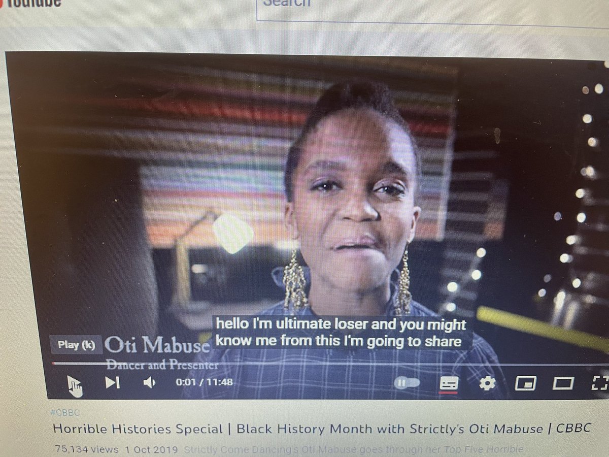 #isitok for auto generated captions on an excellent Black History Month video, fronted by the great Oti Mabuse, does the opposite of the video's aim of celebrating black people's achievements? <a href="/adamhillscomedy/">Adam Hills</a>