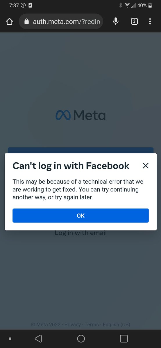 DevMace's tweet photo. @Meta I can't create a meta account is this a known issue from this weekend? https://t.co/F6BecUnxxY