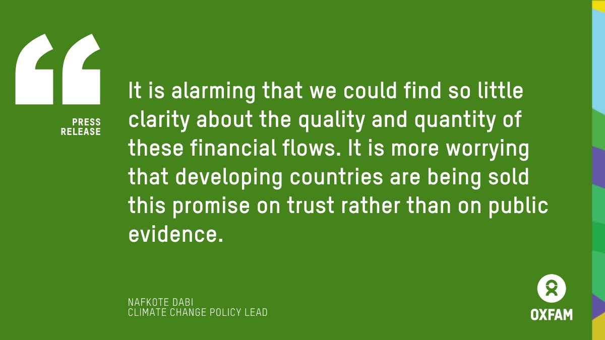 📢Hot off the press! NEW analysis published from <a href="/Oxfam/">Oxfam International</a> says <a href="/WorldBank/">WorldBank</a>'s reported climate finance lacks details and could be off by as much as $7 billion! The public needs more data to independently verify reported amounts and impact 🔎
👉oxf.am/WBclimatefinan…
