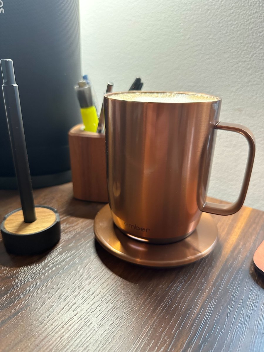 Just received my Ember Mug and used it for the first time. Immediate value. It's a life changer. No more cold coffee! <a href="/Ember_Tech/">Ember</a>