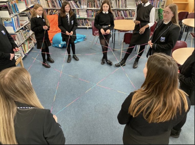 Excellent communication and cooperation today in <a href="/STJLib/">St John's Library</a> when some of our S1 pupils met with their S5 Literacy Leader for the first time <a href="/StJohnsOfficial/">St John's RC High School</a> #teambuilding #workingtogether #StJohnsReads