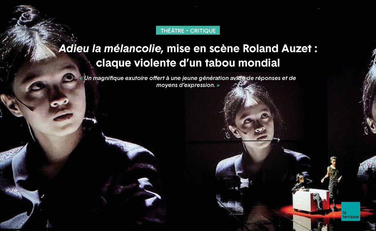 news_laterrasse's tweet photo. 🎭CRITIQUE - ADIEU LA MÉLANCOLIE, D’APRÈS LUO YING, MISE EN SCÈNE ROLAND AUZET
👉 À lire en ligne : https://t.co/iNjSq5YiaB
🗓️Jusqu’au 8 octobre au TQI
📷© Christophe Raynaud de Lage
#theatre #critiquetheatre #ivry #ivrysurseine #chine #sortiraparis #laterrasse https://t.co/8nTwR9QZbG
